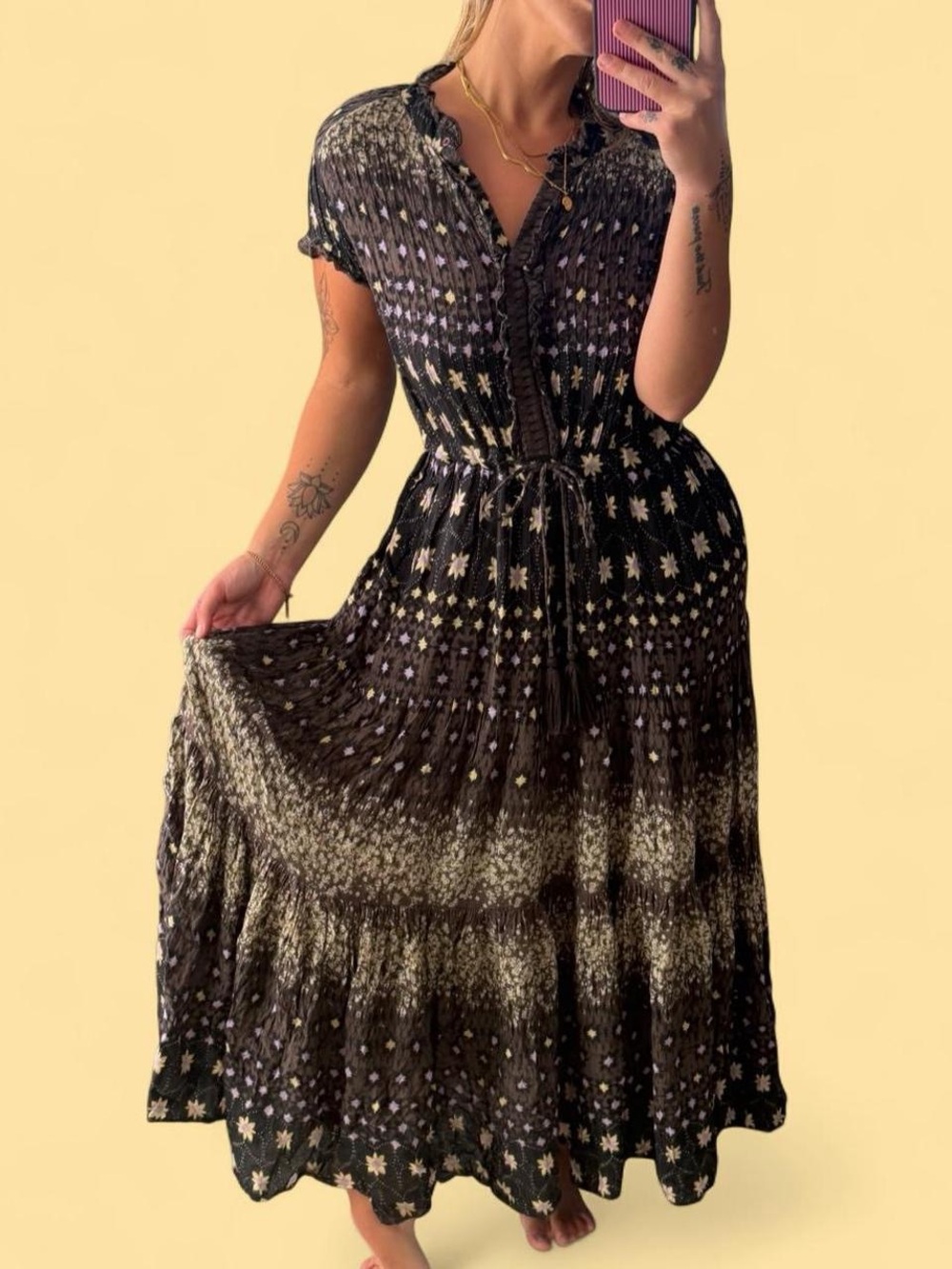 Free people boho cinch waist maxi dress